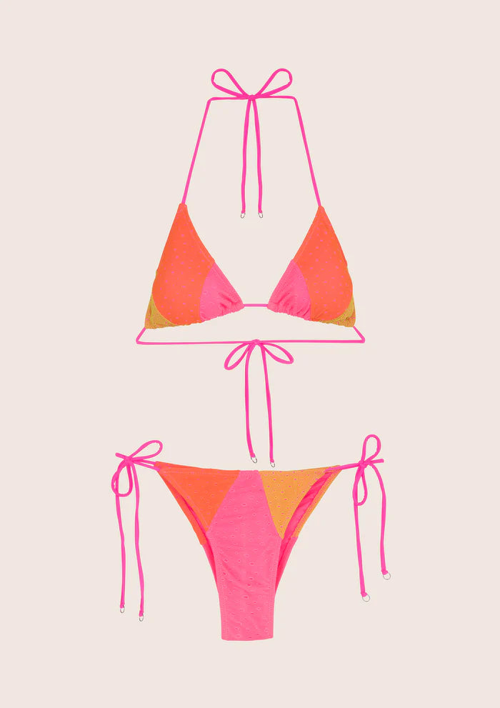 Triangle bikini swimsuit and ethos lace-up briefs