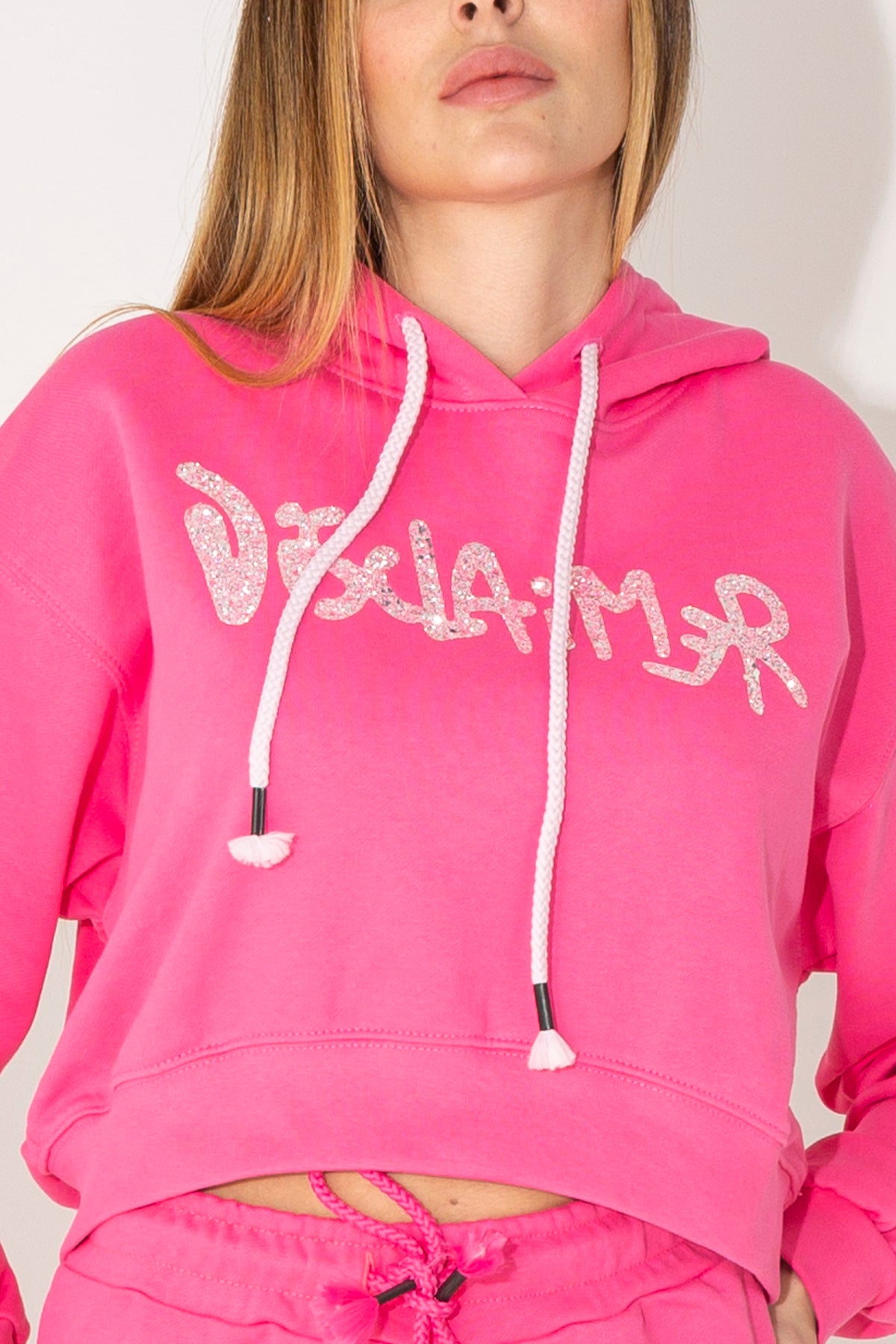 Sweatshirt with maxi glitter print