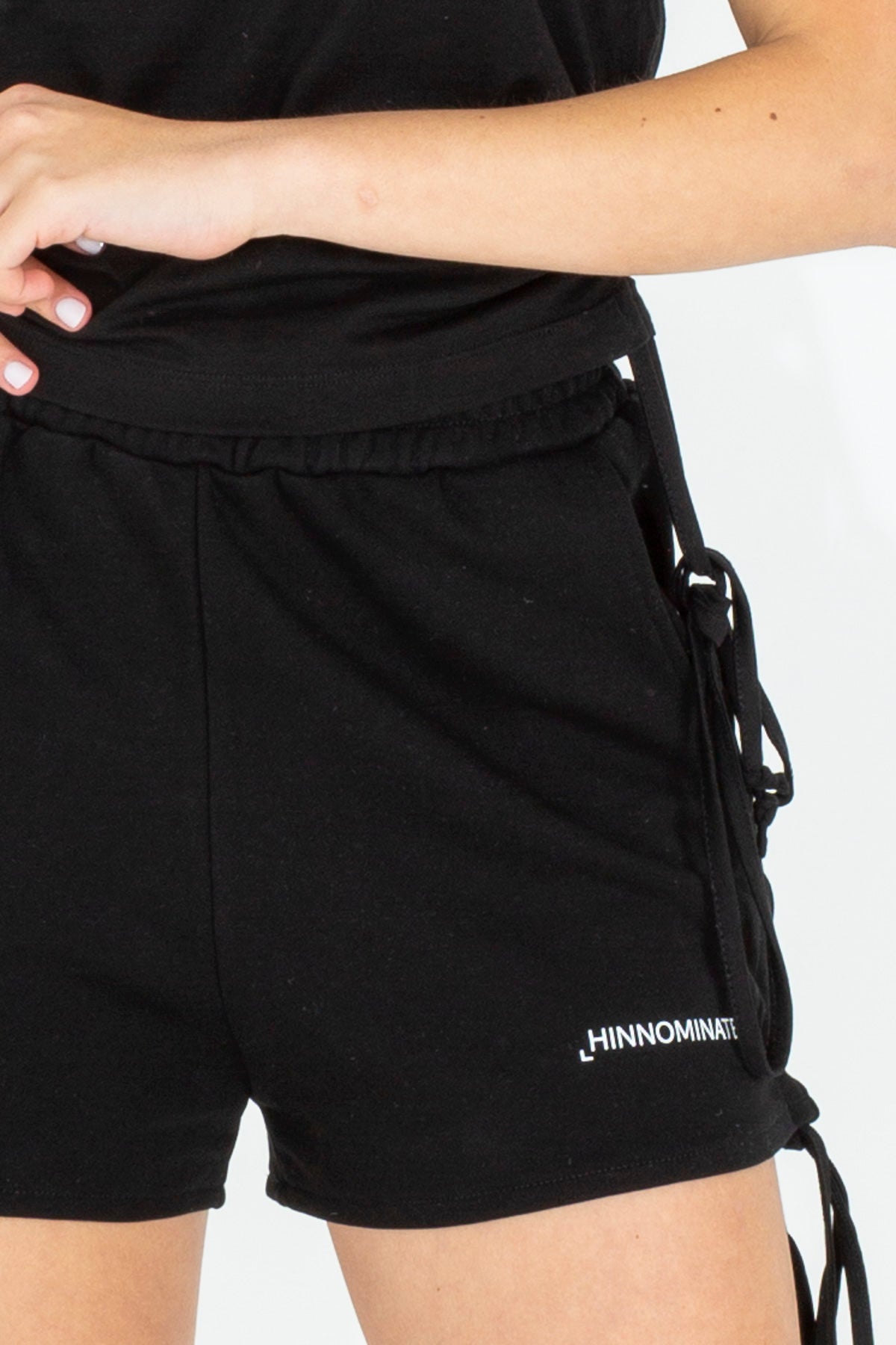 Shorts with side drawstrings