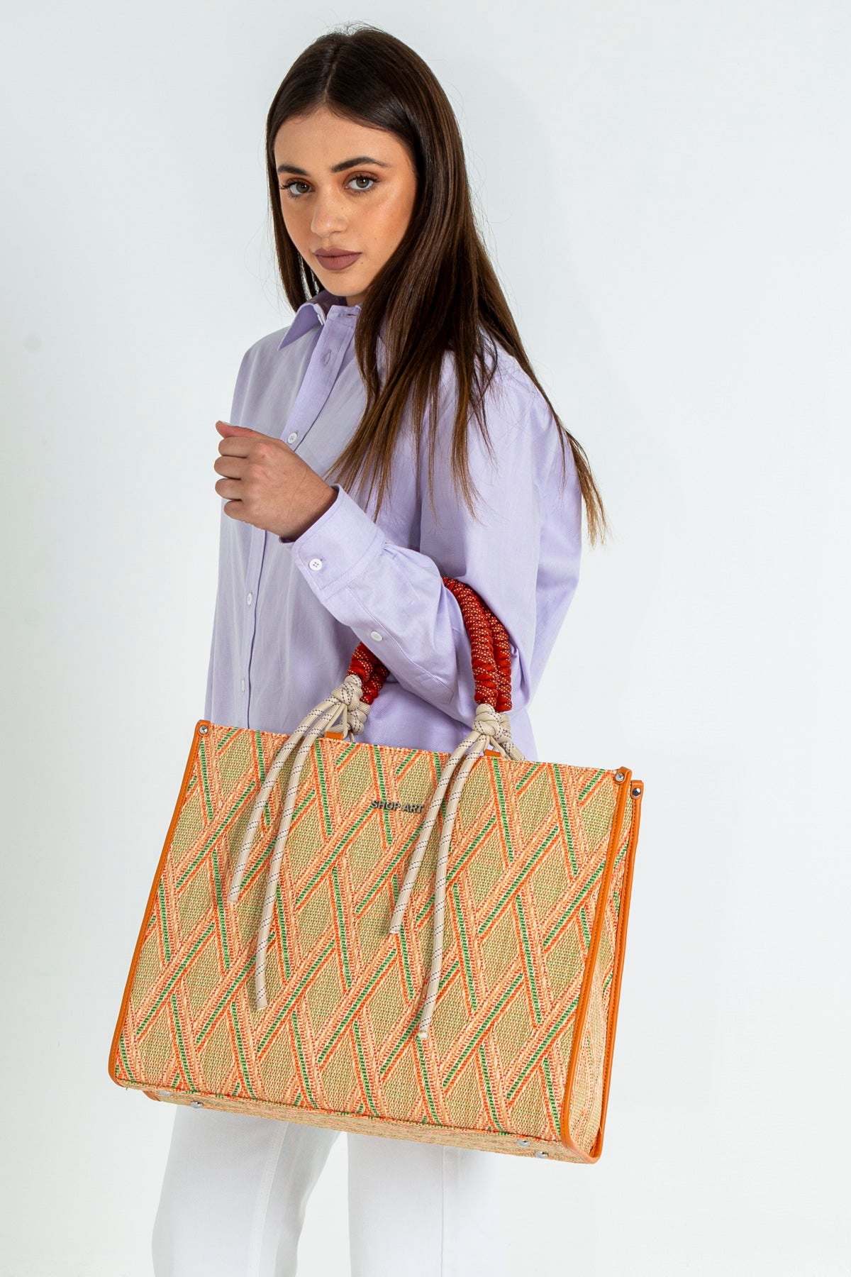 Multicolor maxi handbag