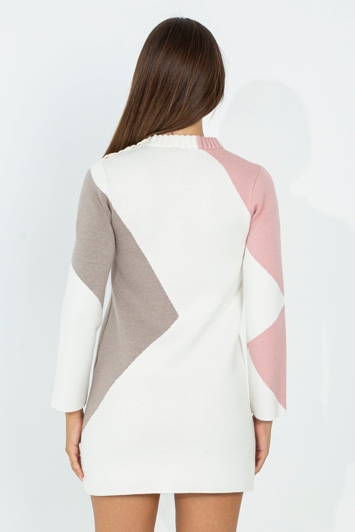 Abito in maglia color block