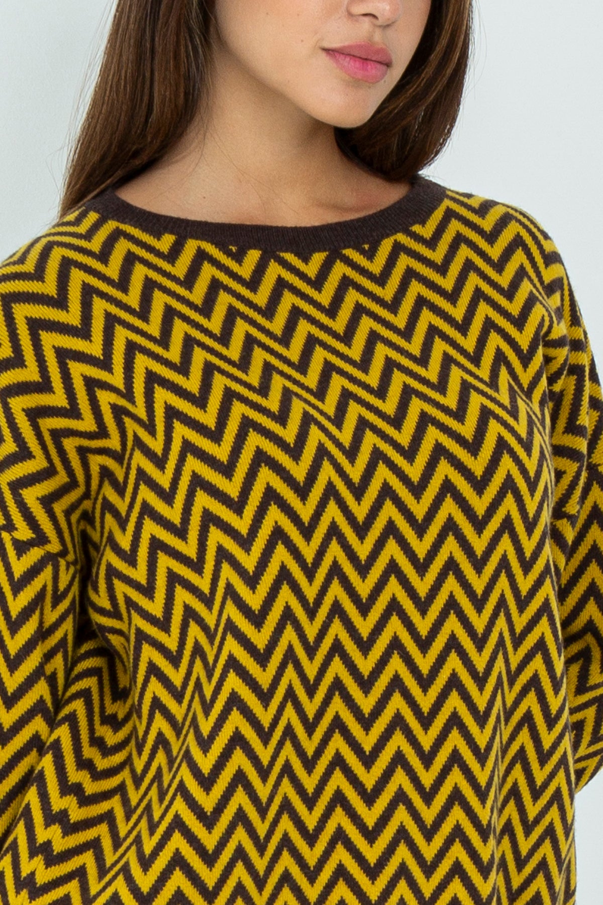 Maglia in lana a fantasia chevron