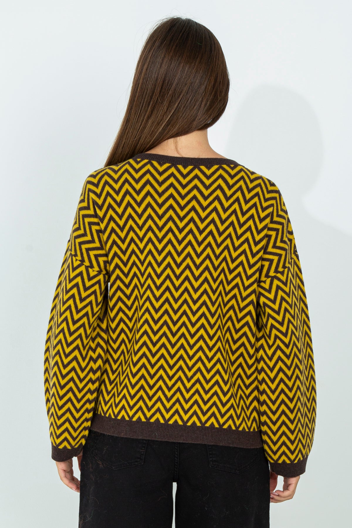 Maglia in lana a fantasia chevron