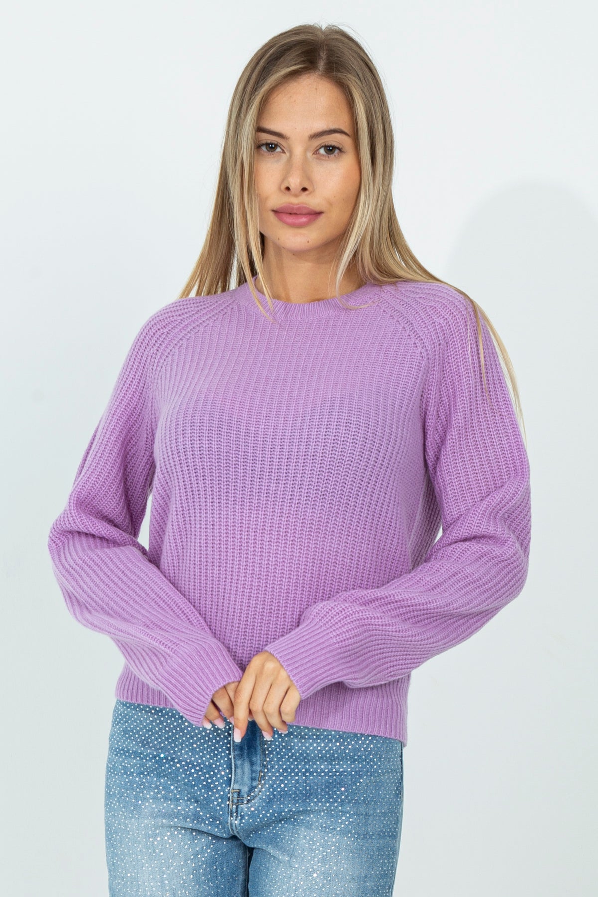 Maglia in cashmere lavorata