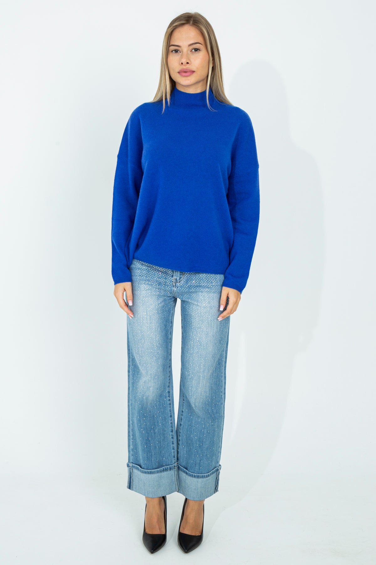 Maglia a mezzo collo in cashmere