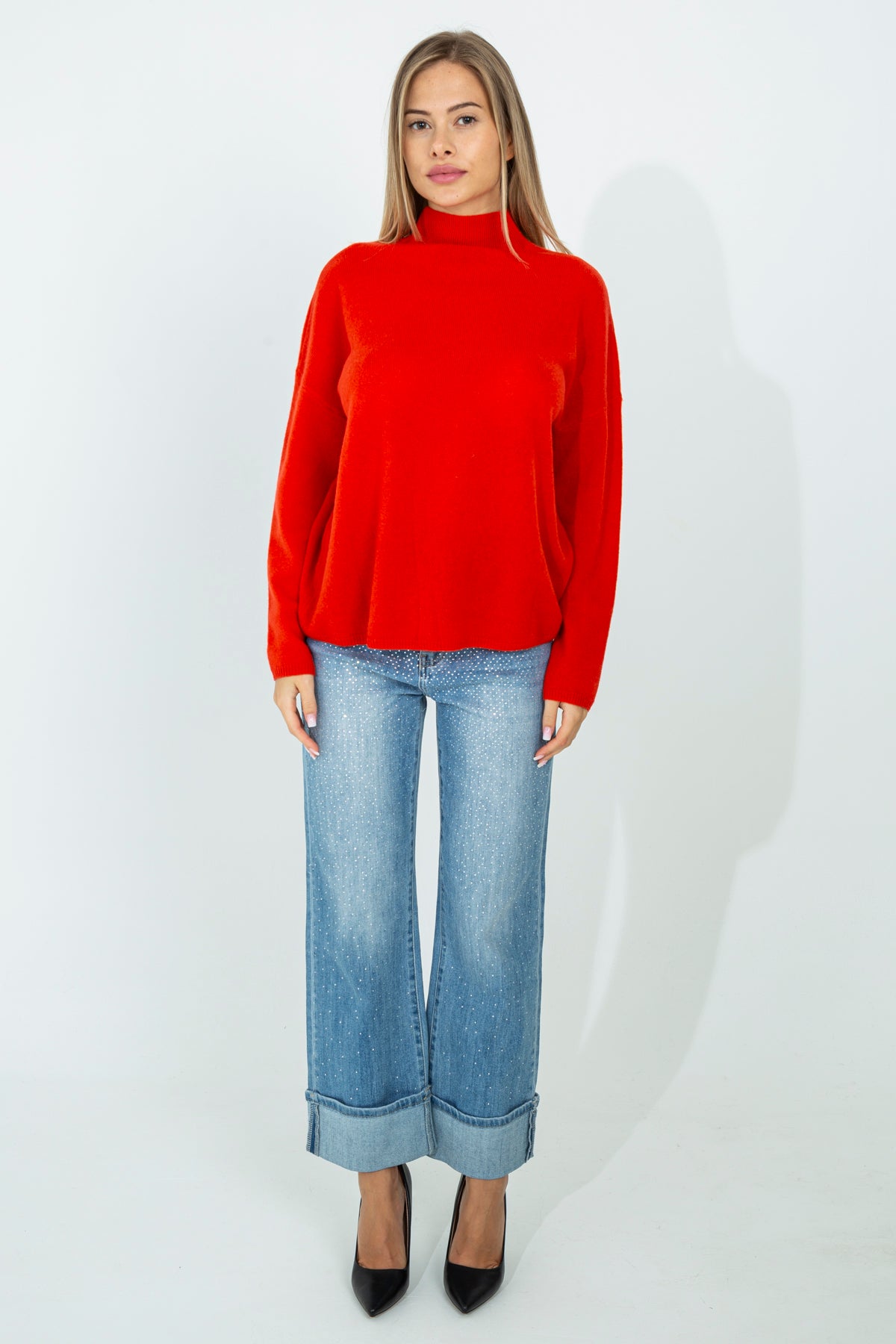 Maglia a mezzo collo in cashmere