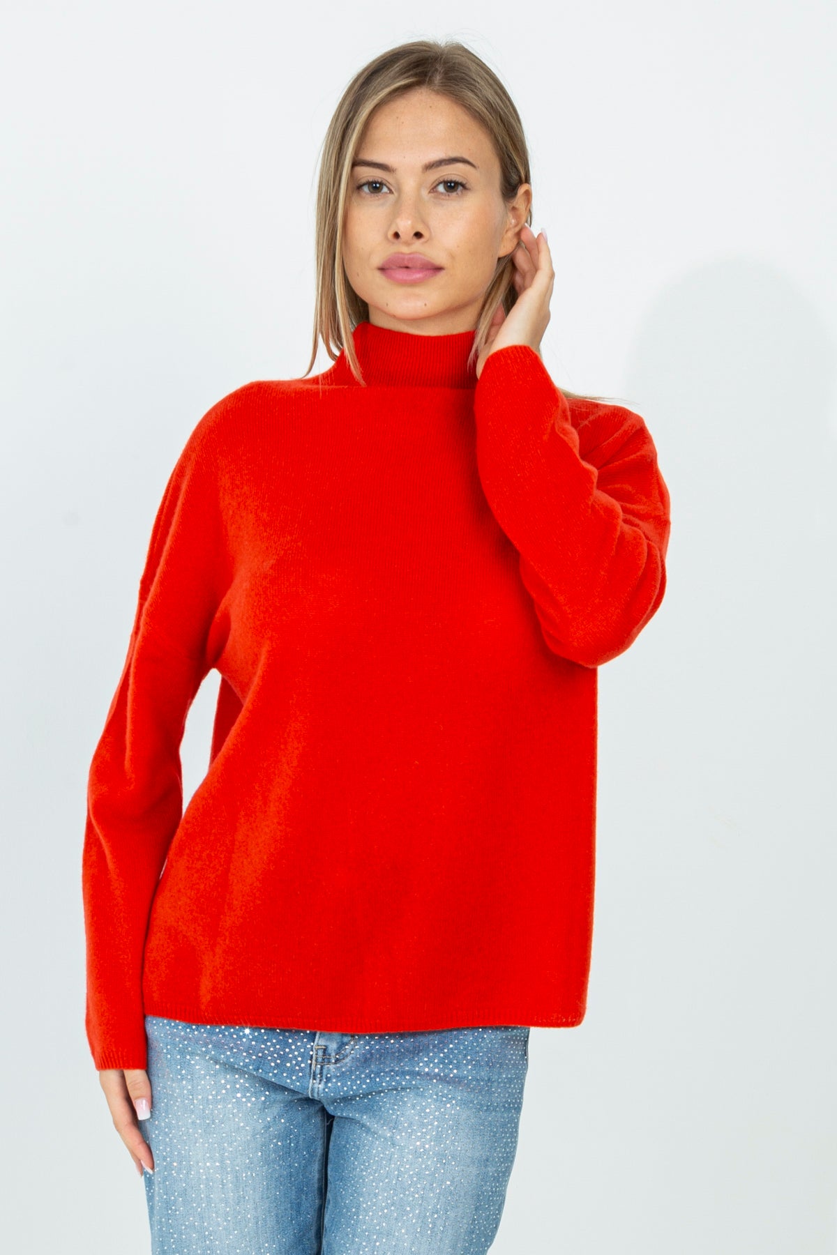 Maglia a mezzo collo in cashmere