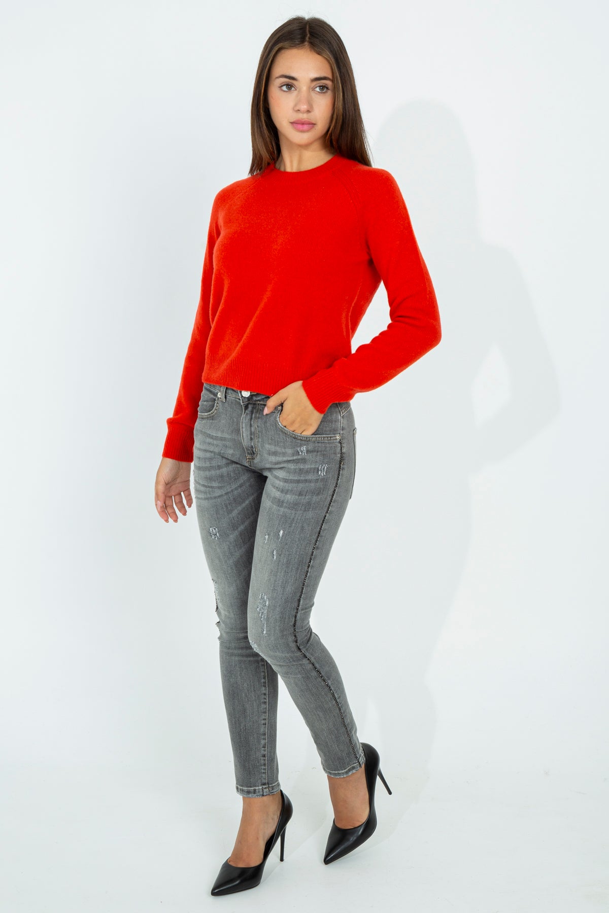 Maglia girocollo in cashmere