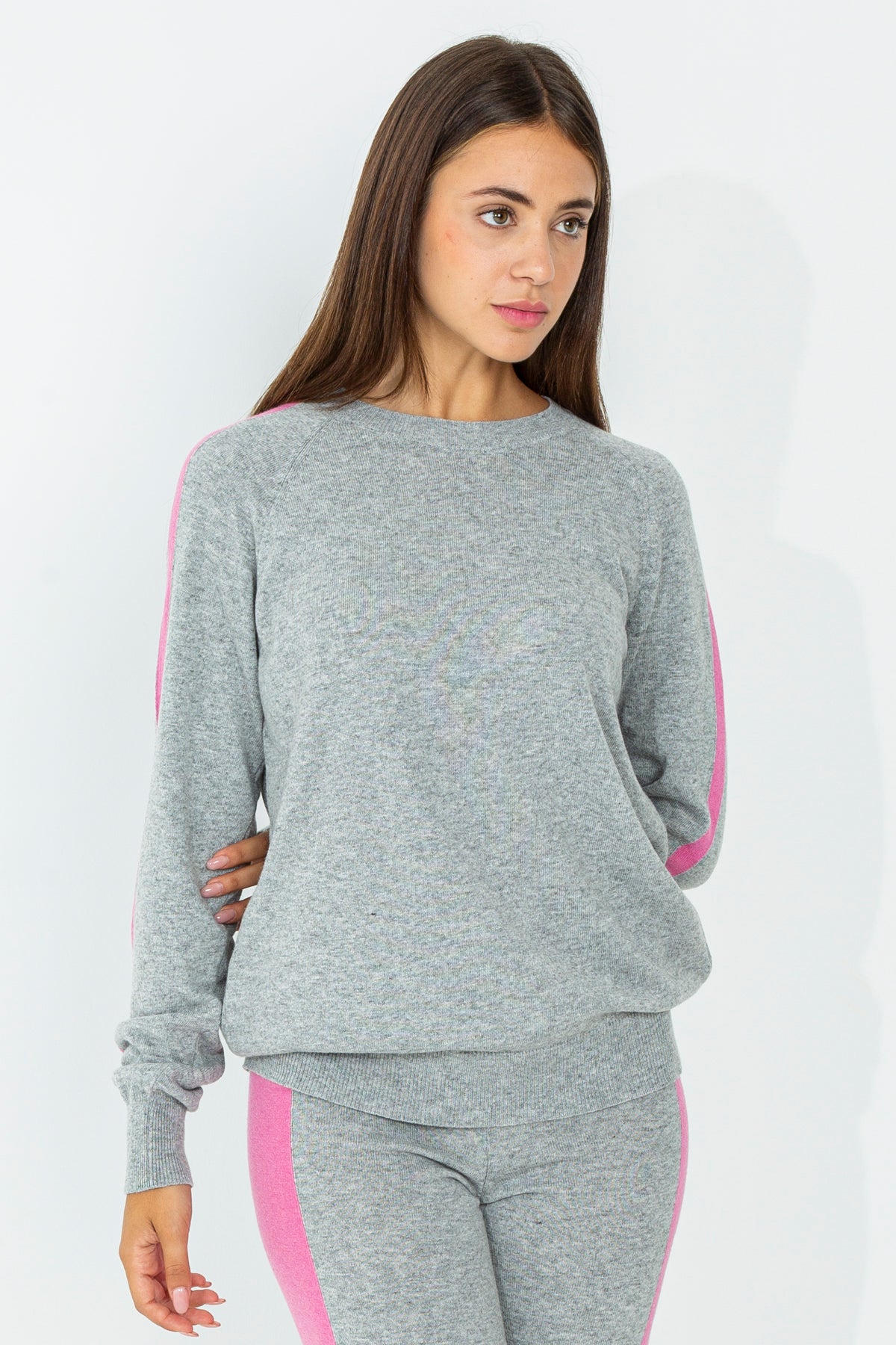 Maglia girocollo in misto cashmere