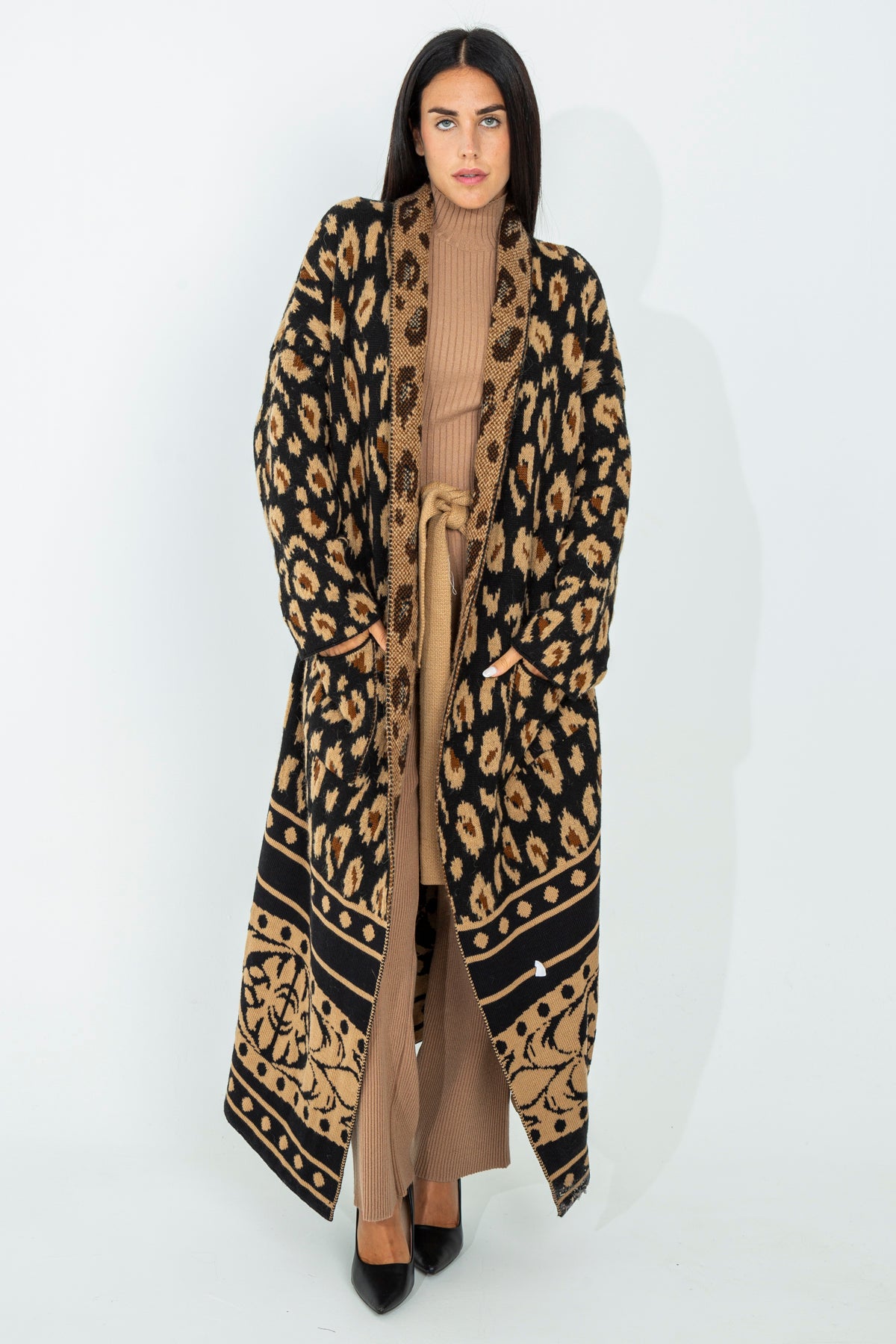 Cappotto lungo animalier