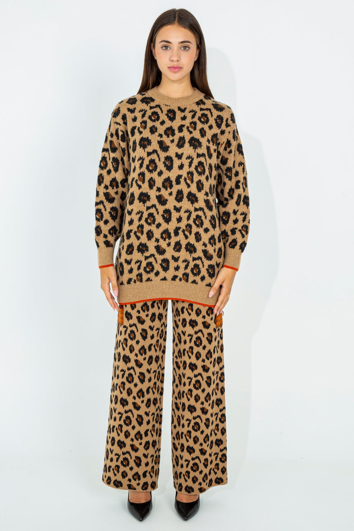 Pullover maxi animalier