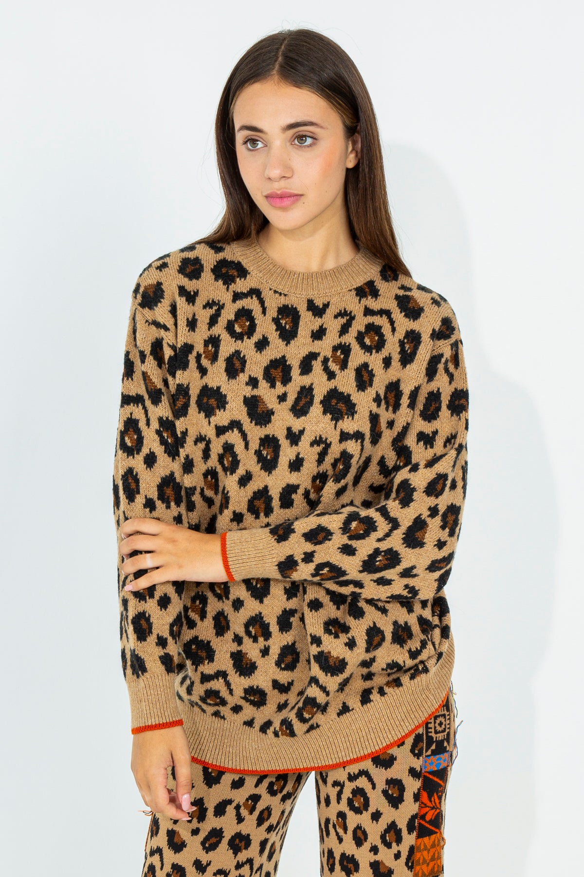 Pullover maxi animalier