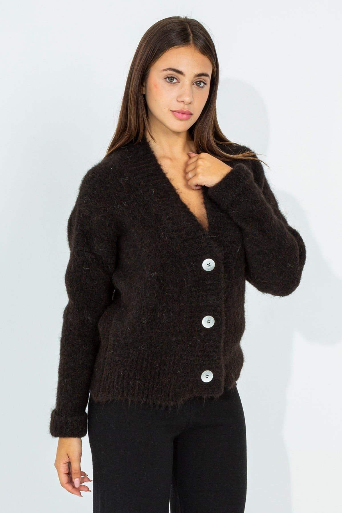 Cardigan in alpaca soffice