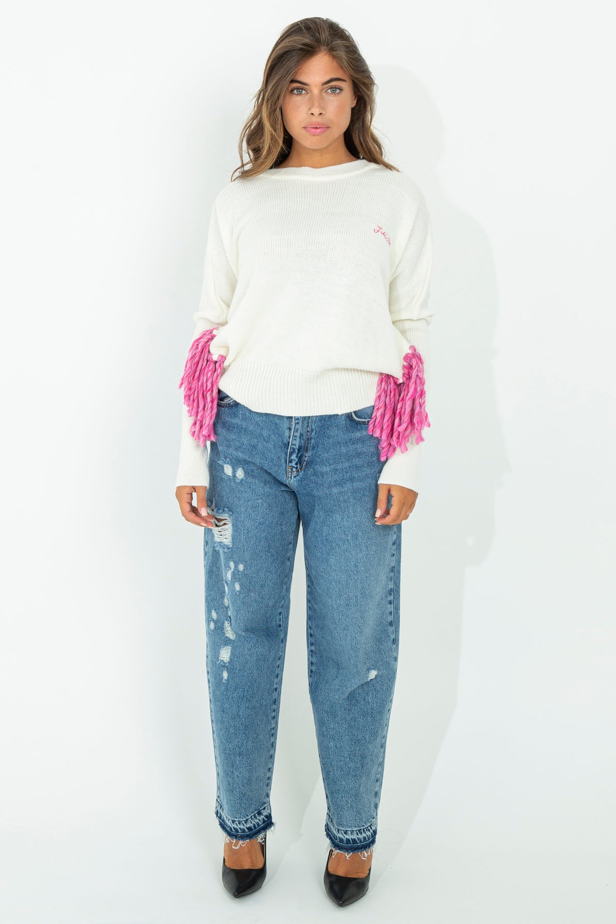 Jeans slouchy con rotture