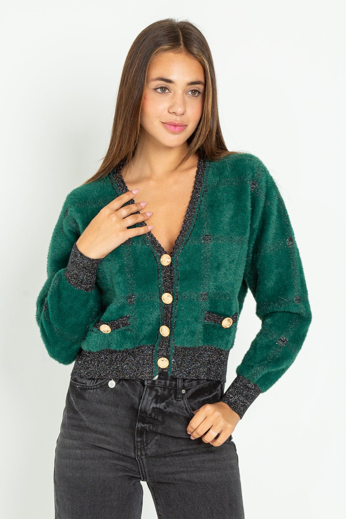 Cardigan corto in pelo