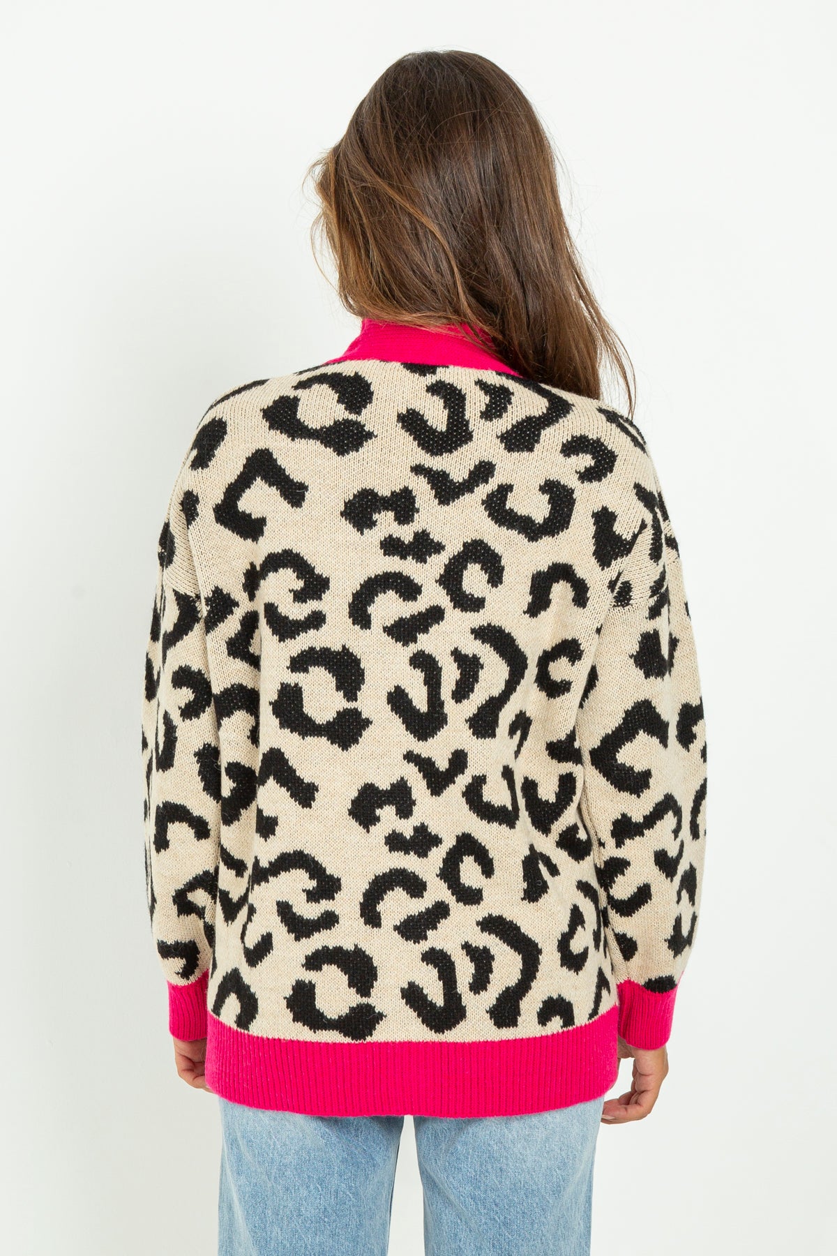 Cardigan lungo animalier