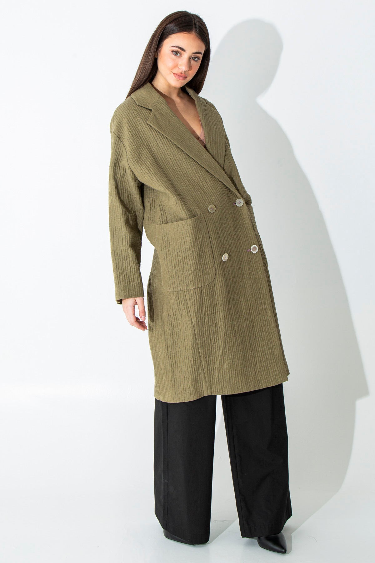 Linen blend trench coat