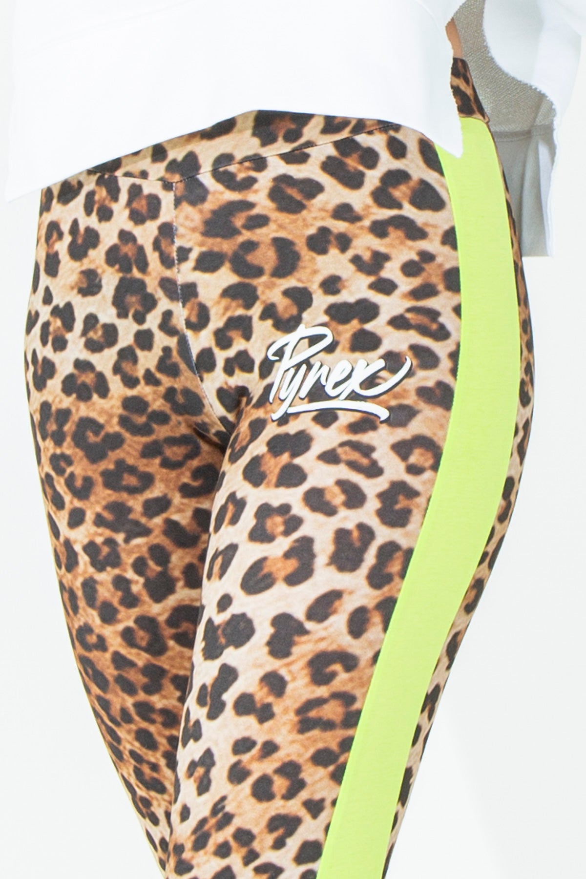 Animal print leggings with side band