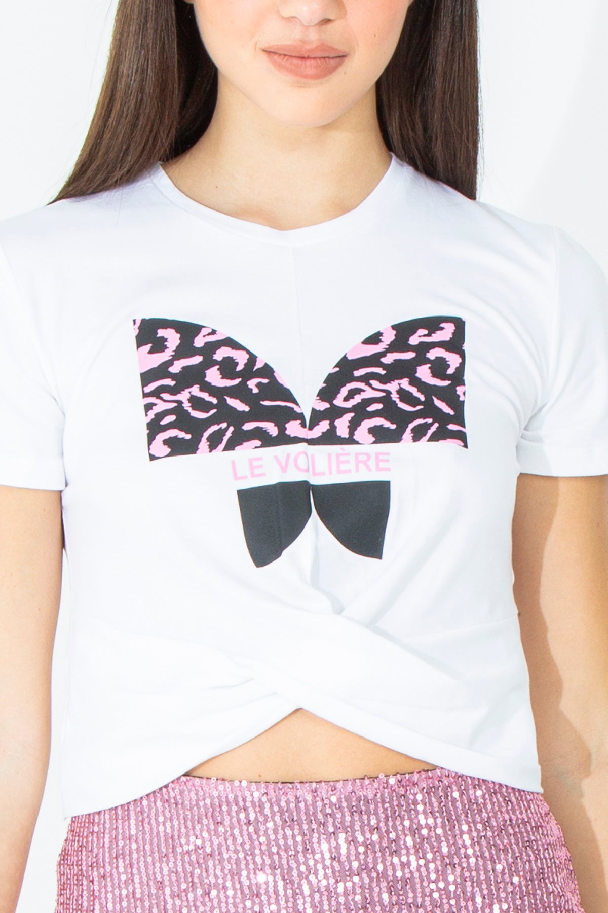 Cropped T-shirt with front print