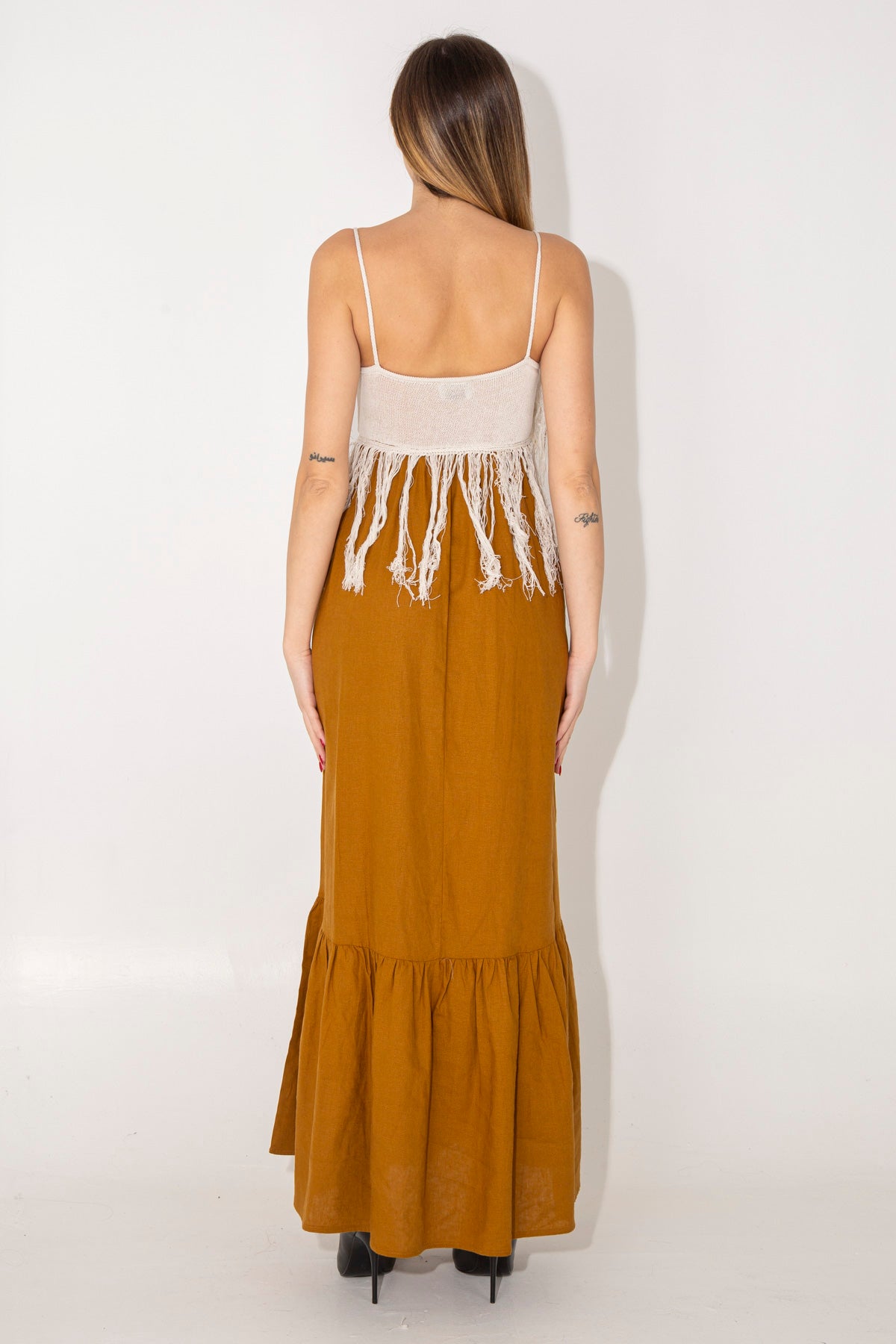 Long sundress dress with fringes