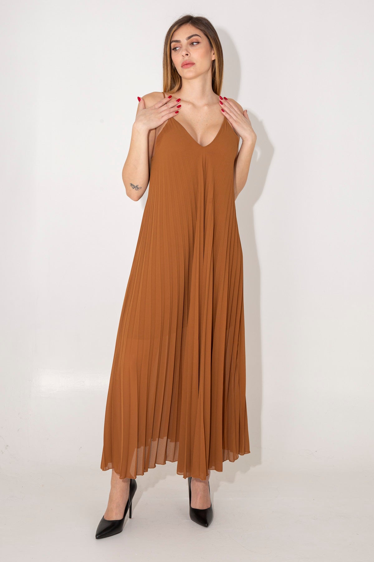 Long pleated dress