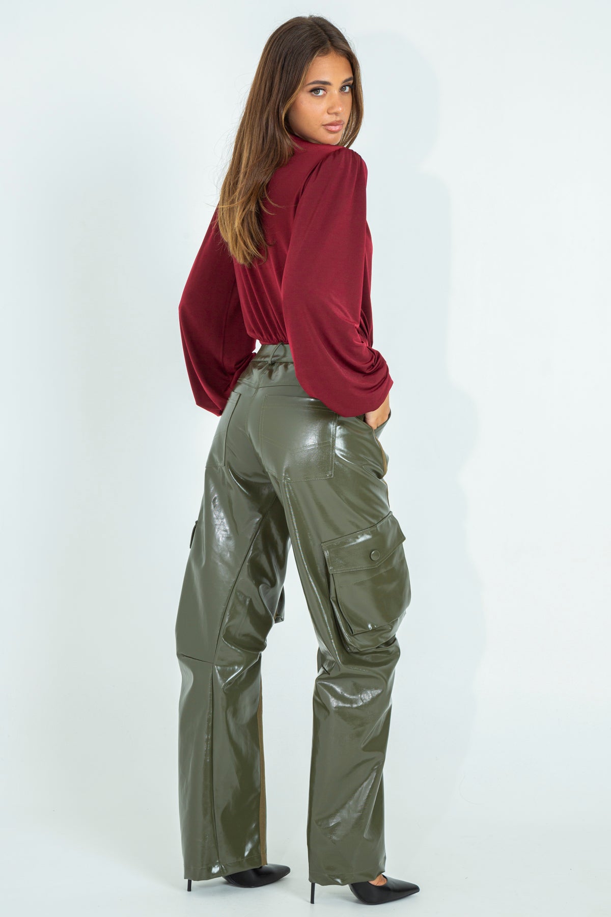 Pantalone cargo in nylon