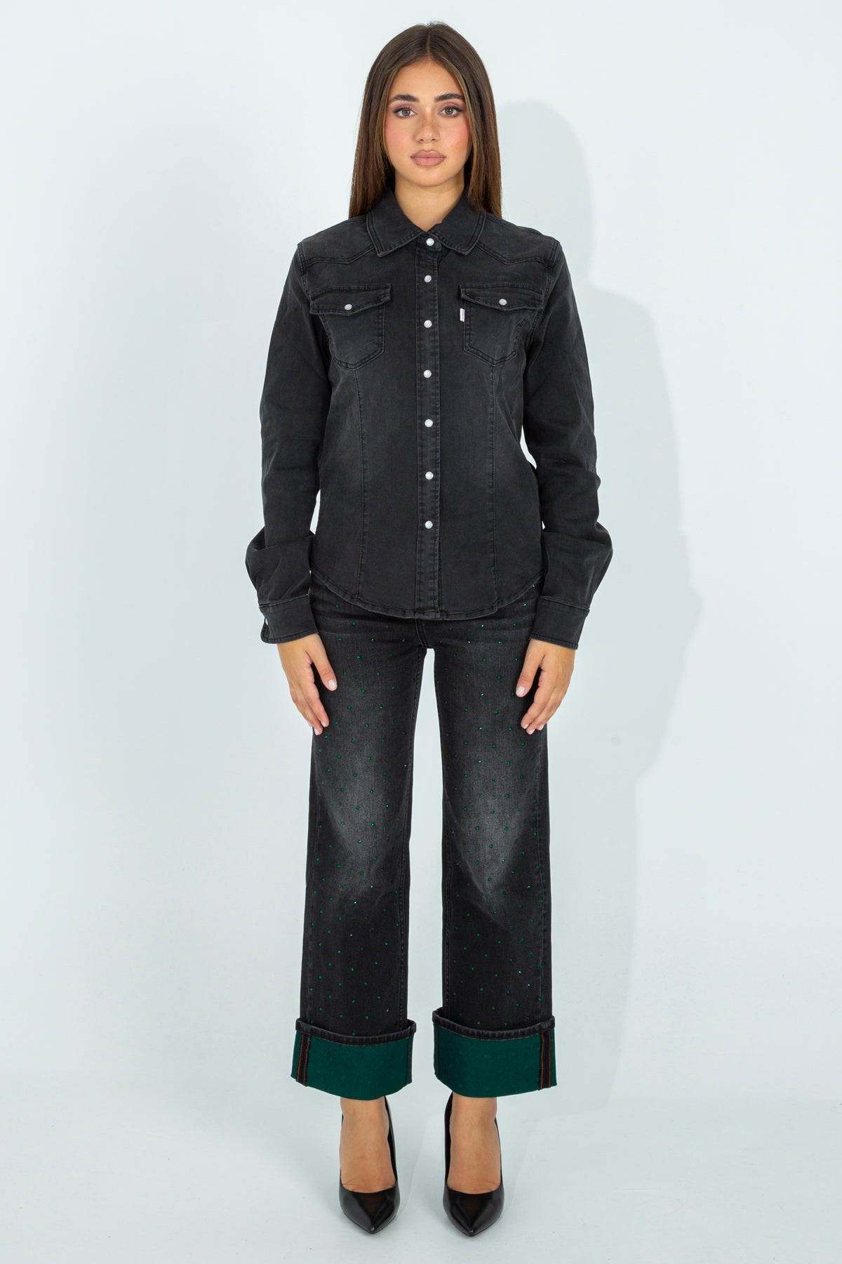 Camicia in denim nero