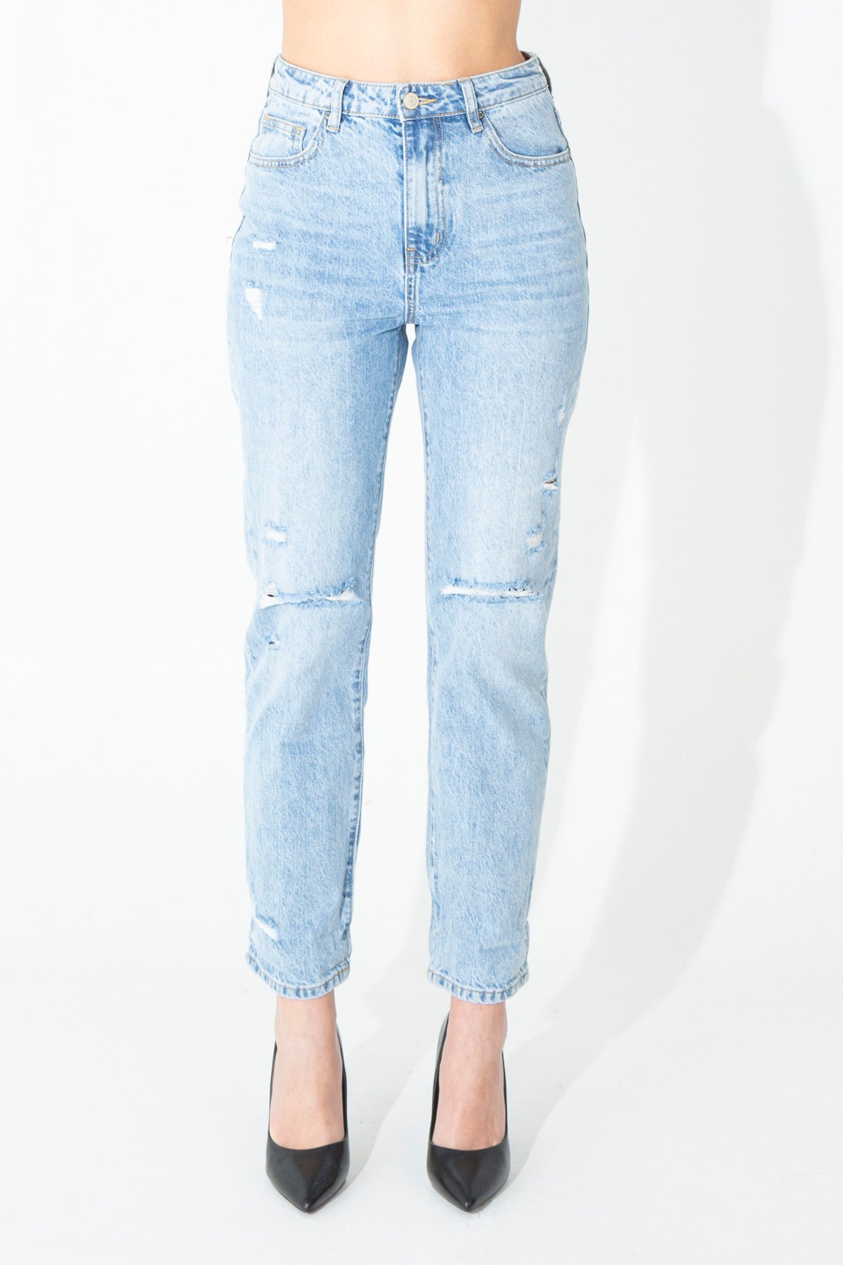 Straight jeans in firm denim