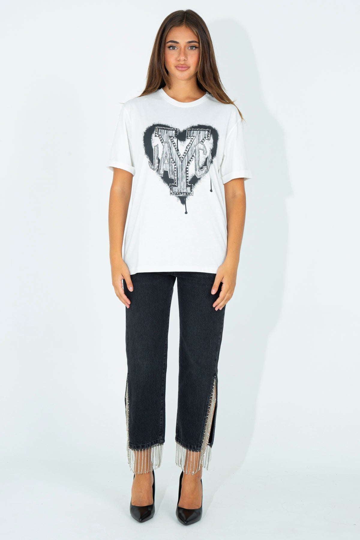 T-shirt con stampa heart