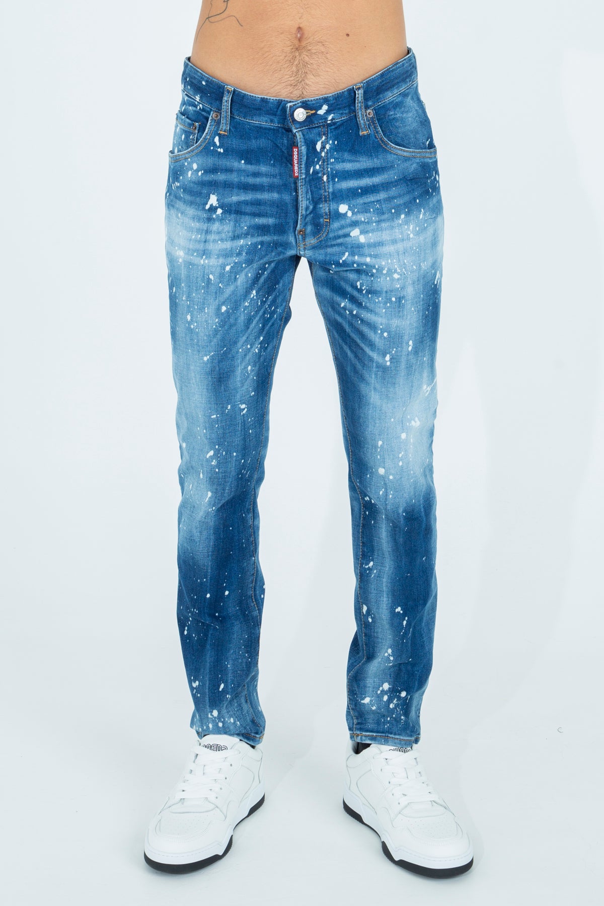 Jeans skinny a macchie di colore