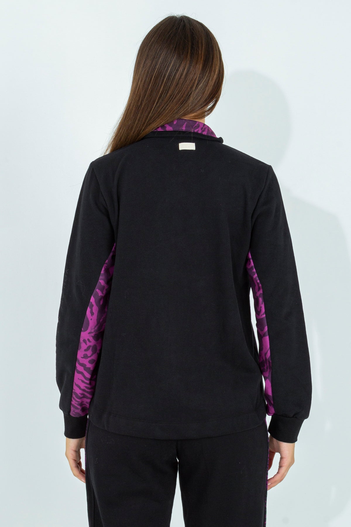 Felpa fullzip con dettagli animalier