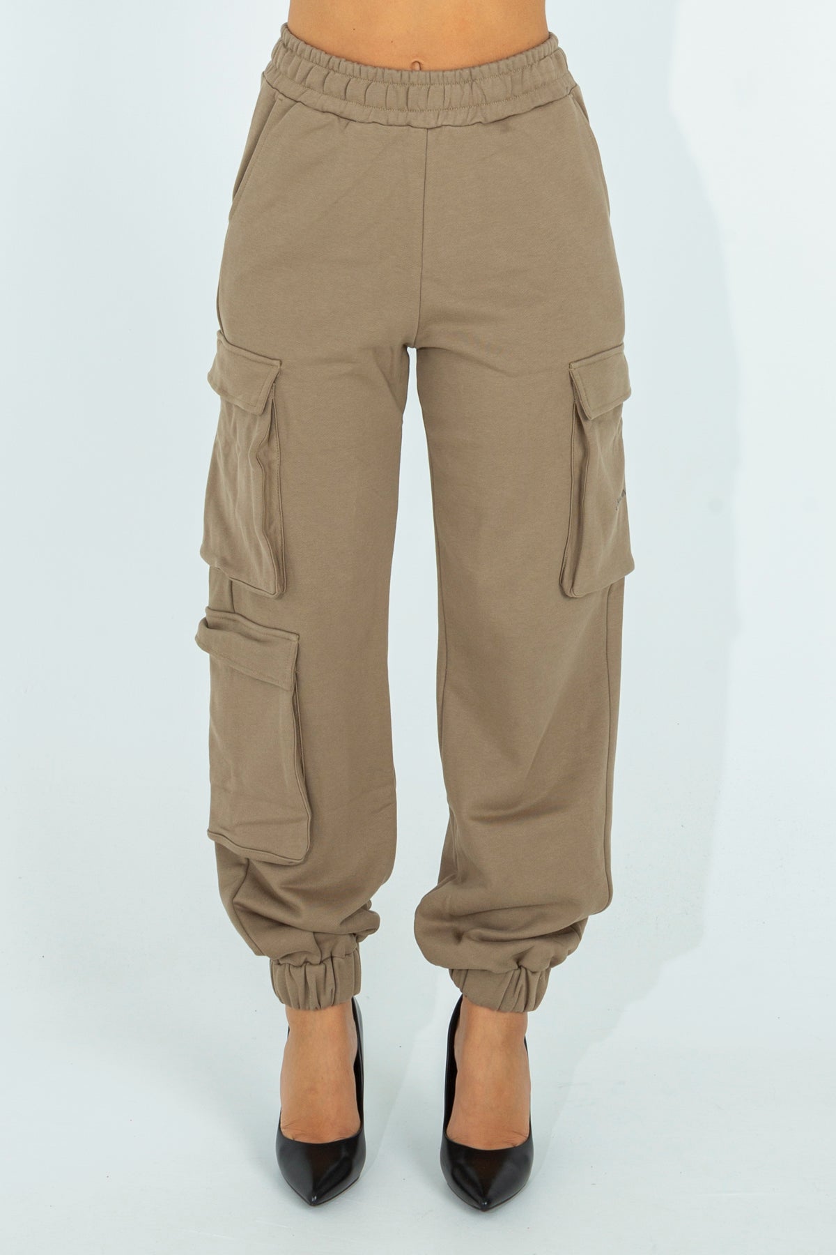 Pantalone cargo in felpa